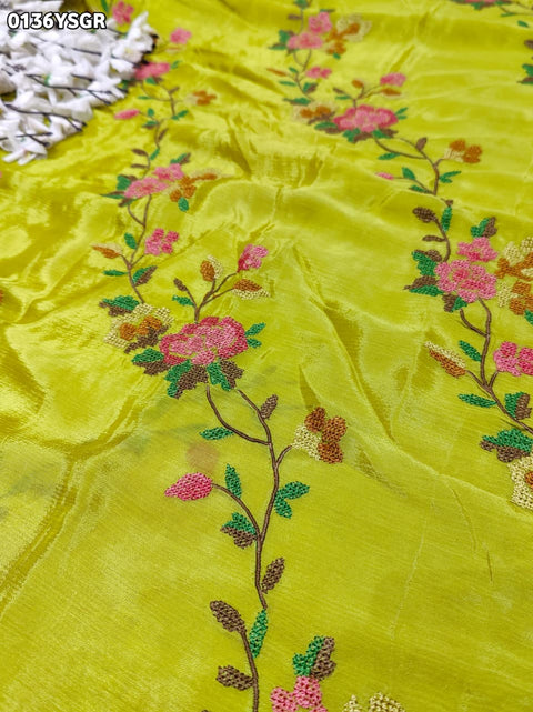 By Zari border Saree With Festive Wear