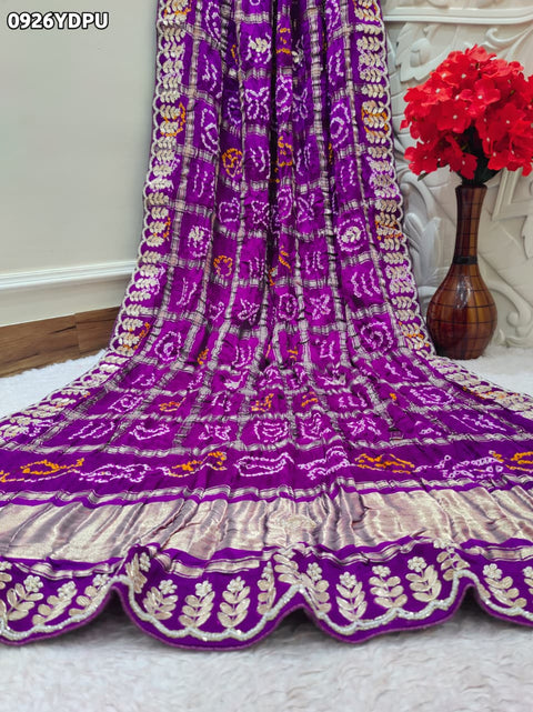 By Bandhani Saree With Traditional Wear