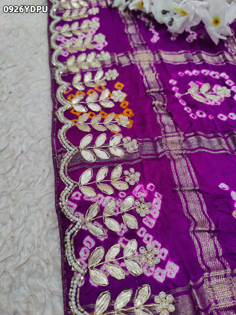 By Bandhani Saree With Traditional Wear