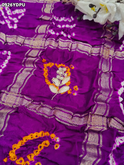 By Bandhani Saree With Traditional Wear