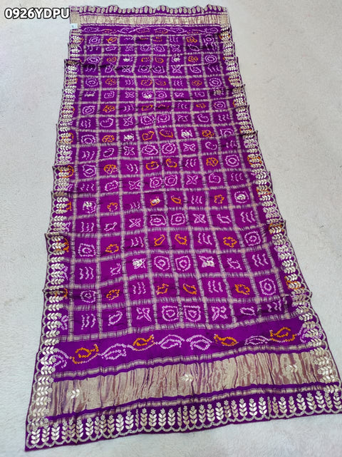 By Bandhani Saree With Traditional Wear