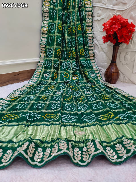 By Bandhani Saree With Traditional Wear