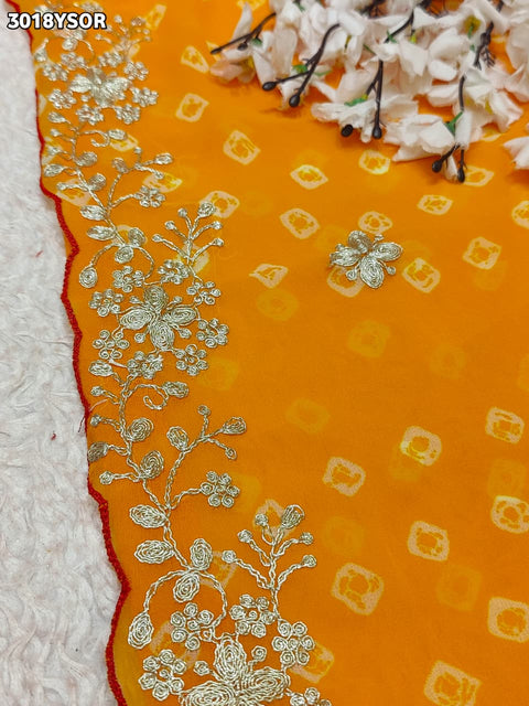 By Bandhani Saree With Festive Wear