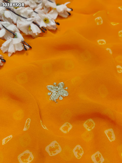 By Bandhani Saree With Festive Wear