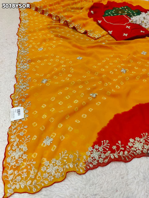 By Bandhani Saree With Festive Wear