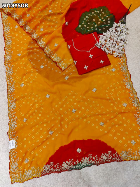 By Bandhani Saree With Festive Wear