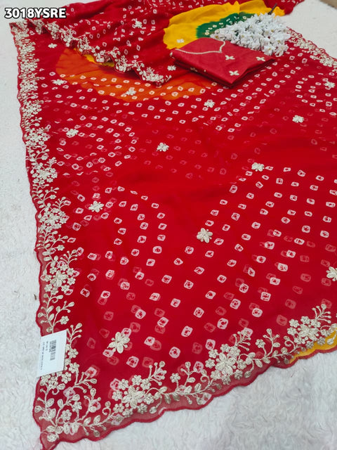 By Bandhani Saree With Festive Wear