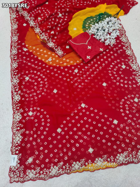 By Bandhani Saree With Festive Wear