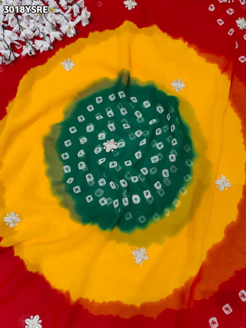 By Bandhani Saree With Festive Wear