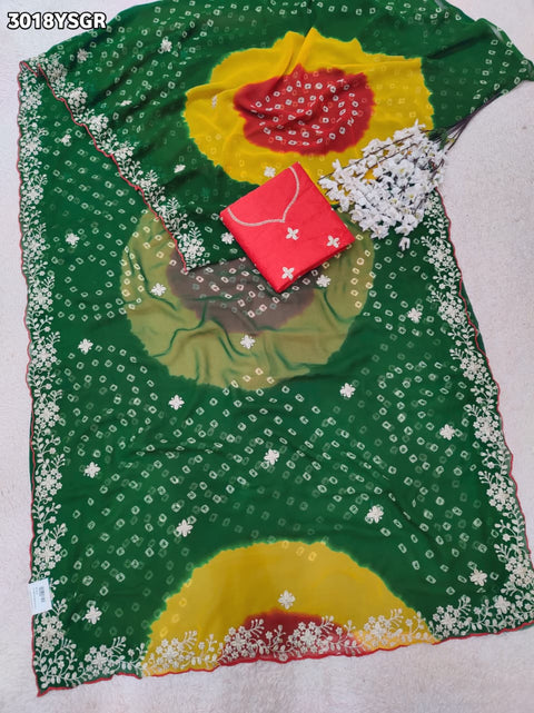 By Bandhani Saree With Festive Wear