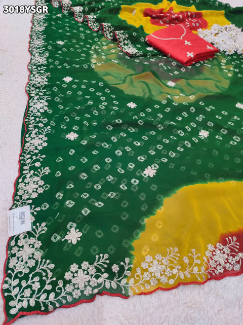 By Bandhani Saree With Festive Wear