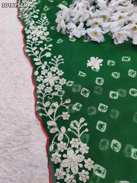 By Bandhani Saree With Festive Wear