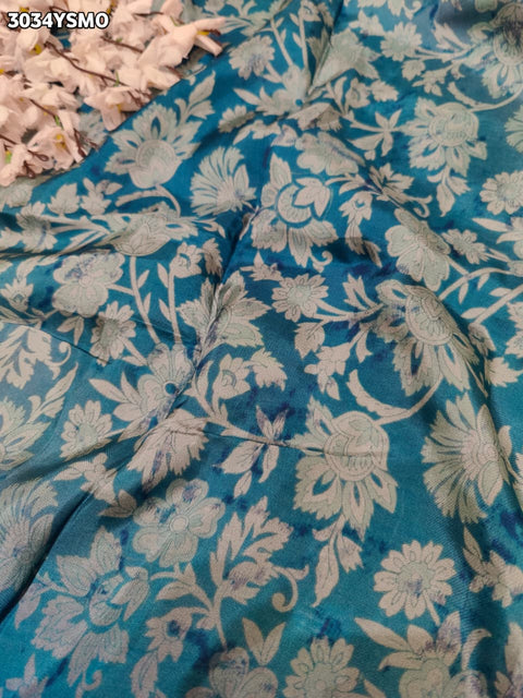 Embroidered  Kalamkari Crepe Silk Saree with Intricate Cutdana Gota Patti