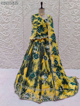 KcPc New Exquisite Chinon Silk Shibori Lehenga with Handcrafted Gotapatti Detailing SSB