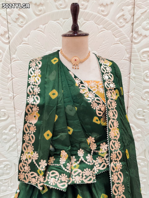 By Bandhani Lehenga With Gota Patti Work 