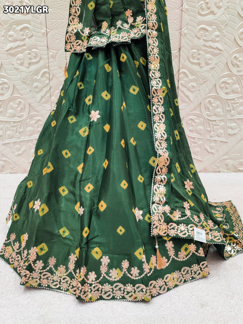 By Bandhani Lehenga With Gota Patti Work 