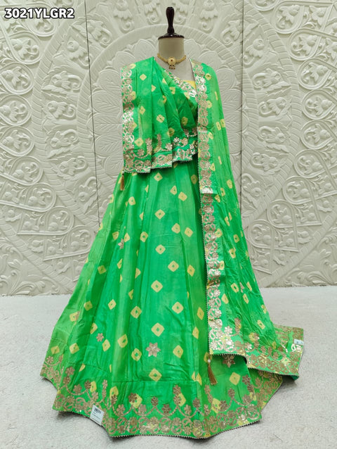 By Bandhani Lehenga With Gota Patti Work 