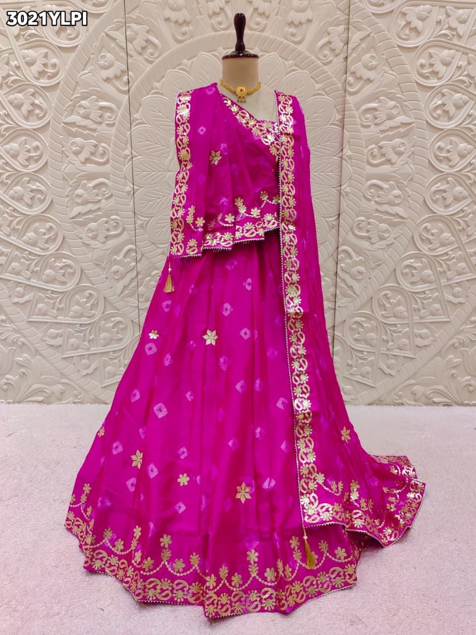 By Bandhani Lehenga With Gota Patti Work 