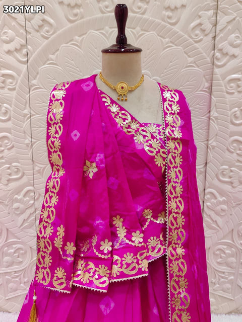 By Bandhani Lehenga With Gota Patti Work 