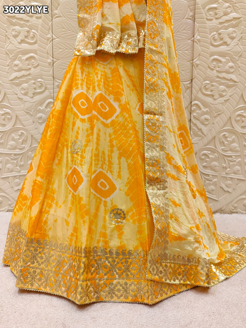 By Shibori Lehenga With Gota Patti Work 