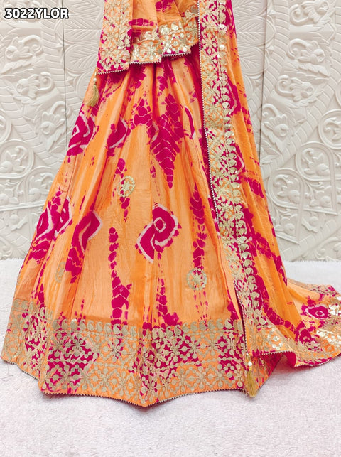 By Shibori Lehenga With Gota Patti Work 