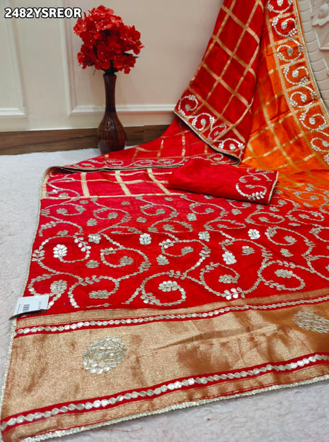 By Bollywood Style Wih Gotapatti Work Saree