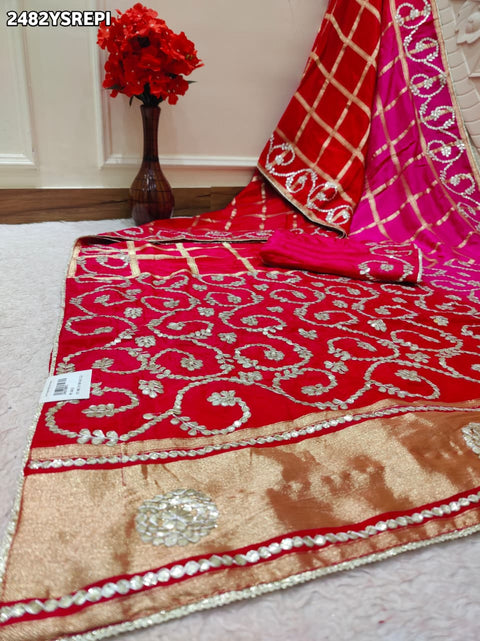 By Bollywood Style Wih Gotapatti Work Saree