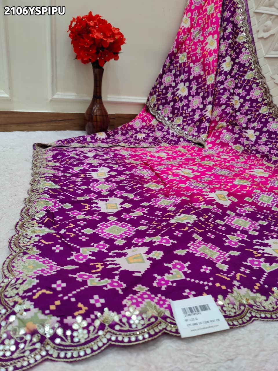 By Ikket Patola With Jaipuri GotapattiWork Saree