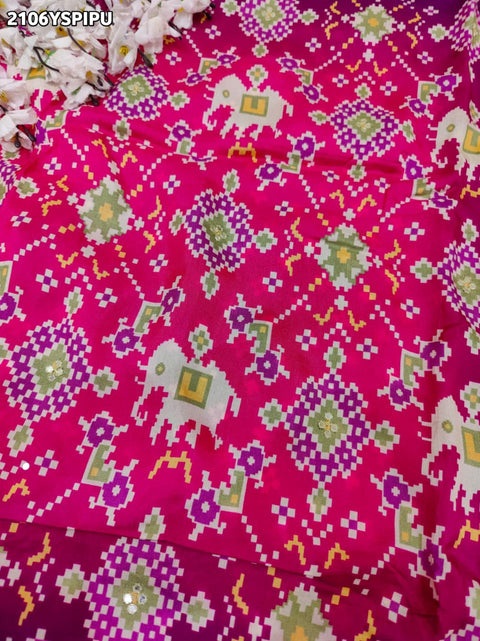 By Ikket Patola With Jaipuri Gotapatti  Work Saree