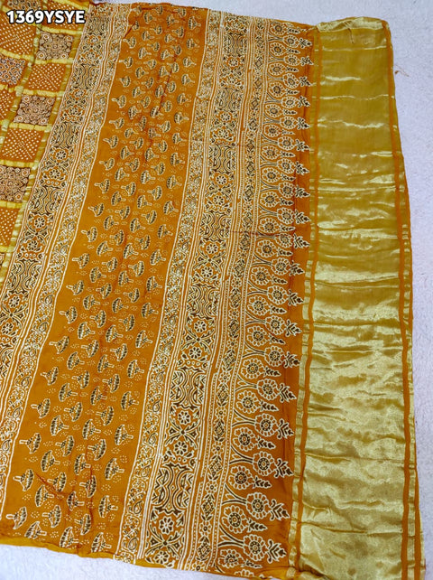 By Ajrakh saree With Traditional Wear