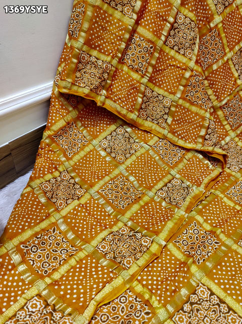 By Ajrakh saree With Traditional Wear