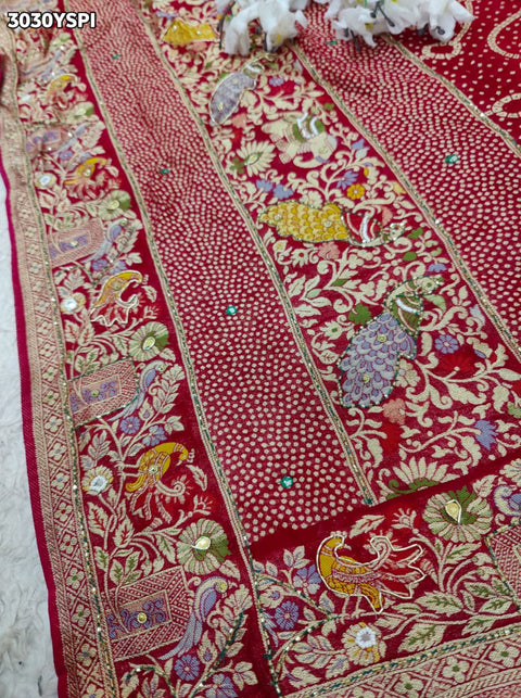 By Elegant Meenakari Style Pure Georgette Saree with Cutdana Handwork