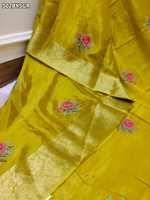By Elegant Banarasi Style Saree with Exquisite Kashida Work