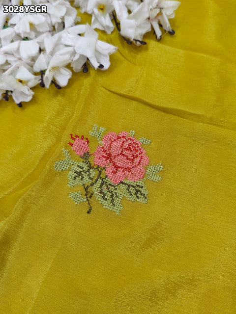 By Elegant Banarasi Style Saree with Exquisite Kashida Work