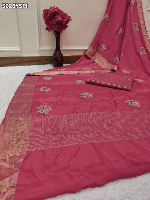 By Elegant Banarasi Style Saree with Exquisite Kashida Work