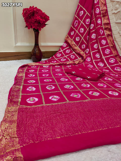 By Banarasi Style Georgette Saree With Exquisite Tari Work