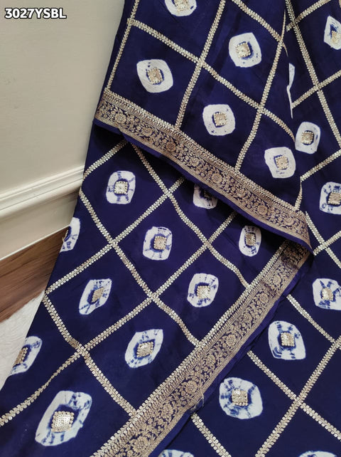 By Banarasi Style Georgette Saree With Exquisite Tari Work