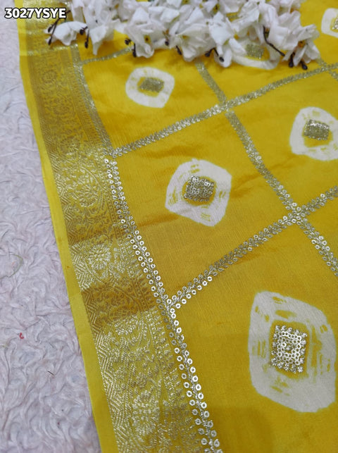 By Banarasi Style Georgette Saree With Exquisite Tari Work