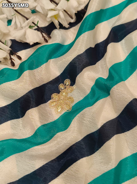 By Leheriya Crepe Silk Saree with Gotapatti Work