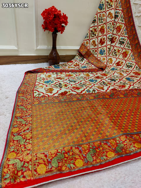 By Festive Saree With Meenakari Zari Work