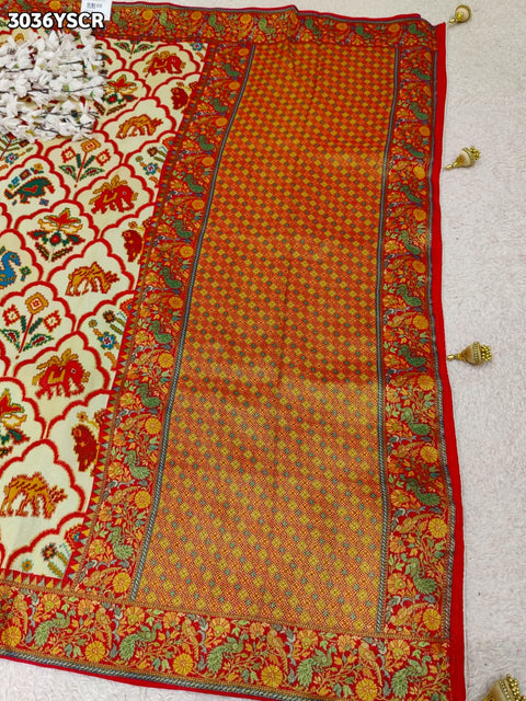 By Festive Saree With Meenakari Zari Work