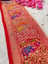 By NewLuxury Kalamkari Saree With Exquisite Cutdana Mirror Work
