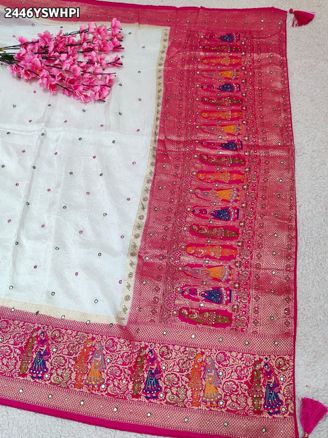 By New  Luxury Kalamkari Saree With Exquisite Cutdana Mirror Work