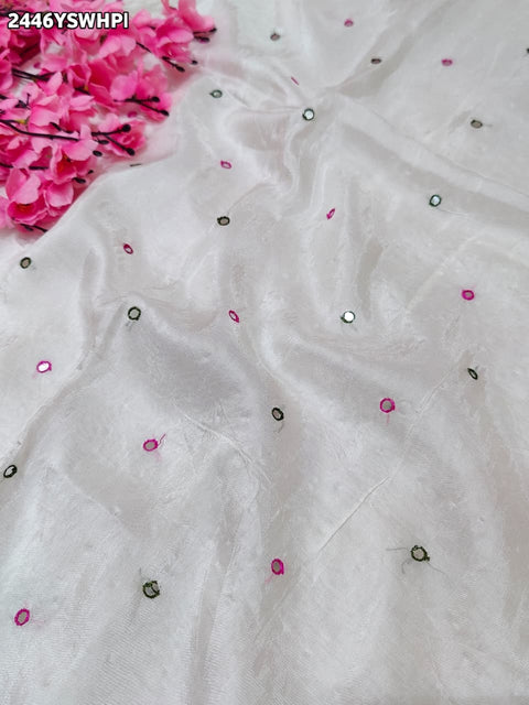 By New  Luxury Kalamkari Saree With Exquisite Cutdana Mirror Work