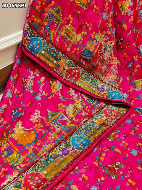 By New Graceful Kalamkari Saree With Cutdana Detailing