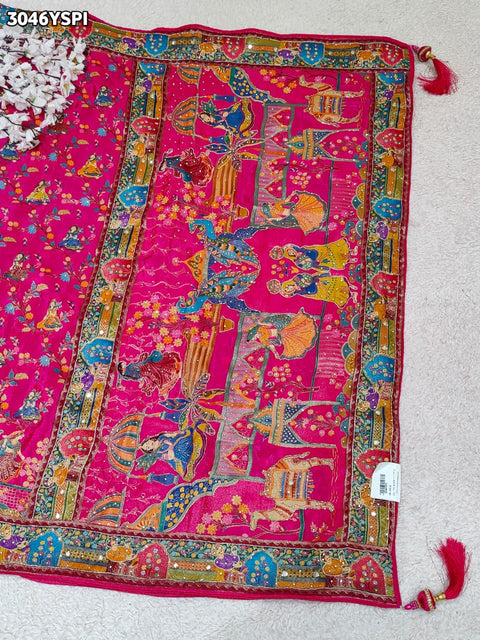 By New Graceful Kalamkari Saree With Cutdana Detailing