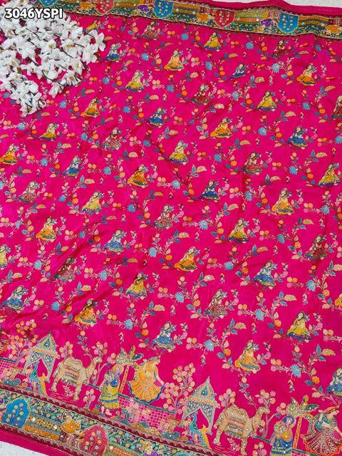 By New Graceful Kalamkari Saree With Cutdana Detailing