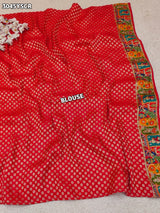 By New Graceful Kalamkari Saree With Cutdana Detailing