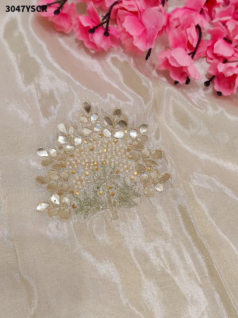 By Luxury Banarasi Saree With Handcrafted Cutdana Zardozi Work