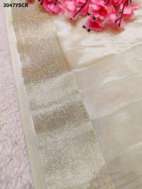 By Luxury Banarasi Saree With Handcrafted Cutdana Zardozi Work